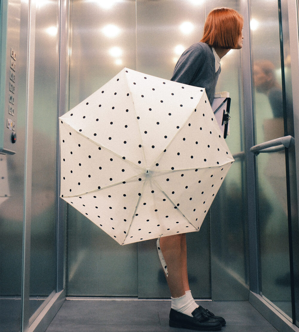 Anatole Mini Parapluie R114nrbl Anny Pois Blanc Porte