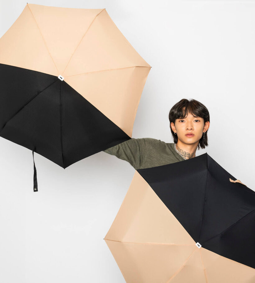 Mini Parapluie Bicolore Anatole Beige Noir Alice