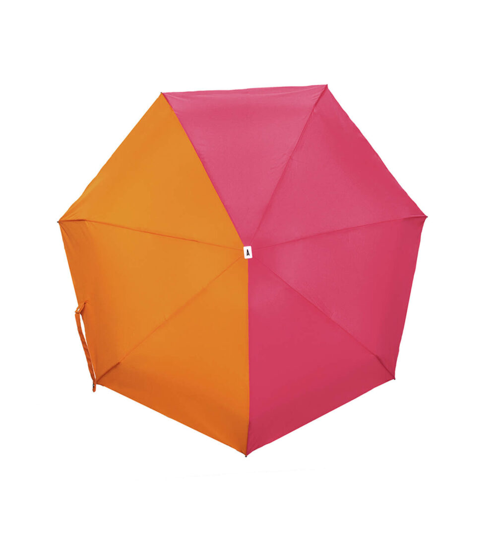 Parapluie Pliant Bicolore Rose Orange Anatole