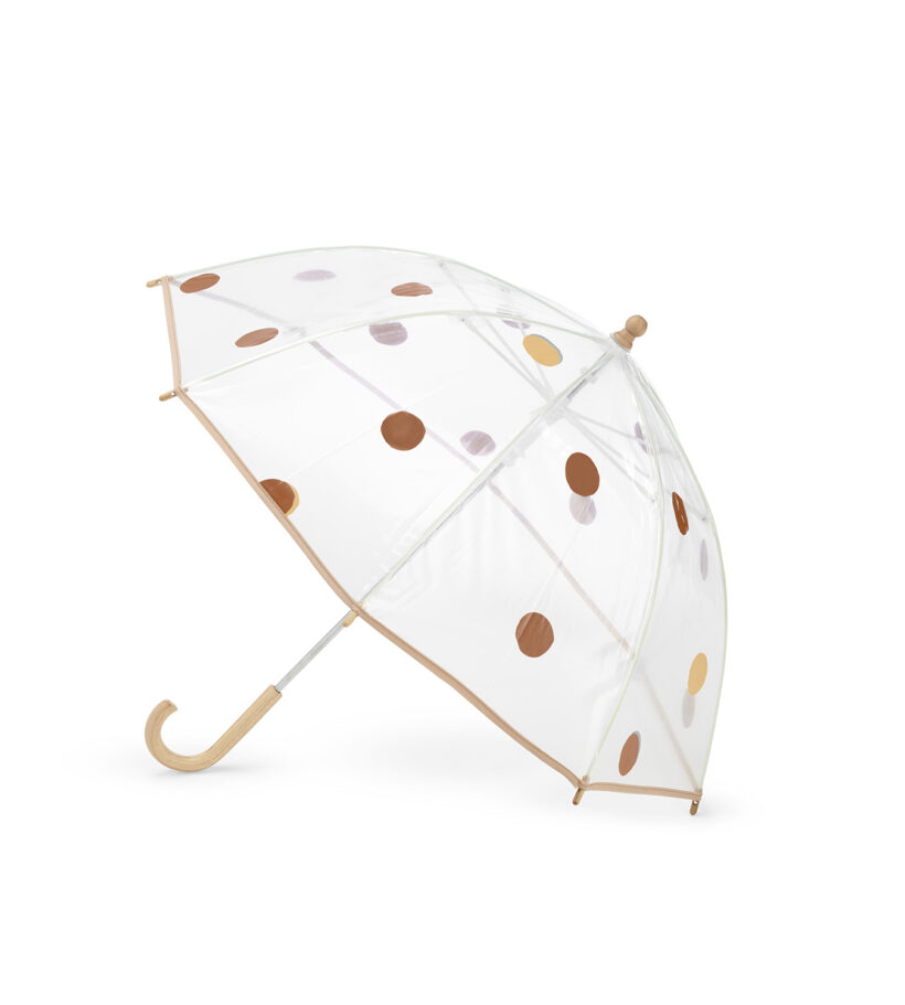 Parapluie Transparent Enfant Cloche Motif Pois Caramel Et Beige Lagoa Anatole Kids Profil 1350 1500