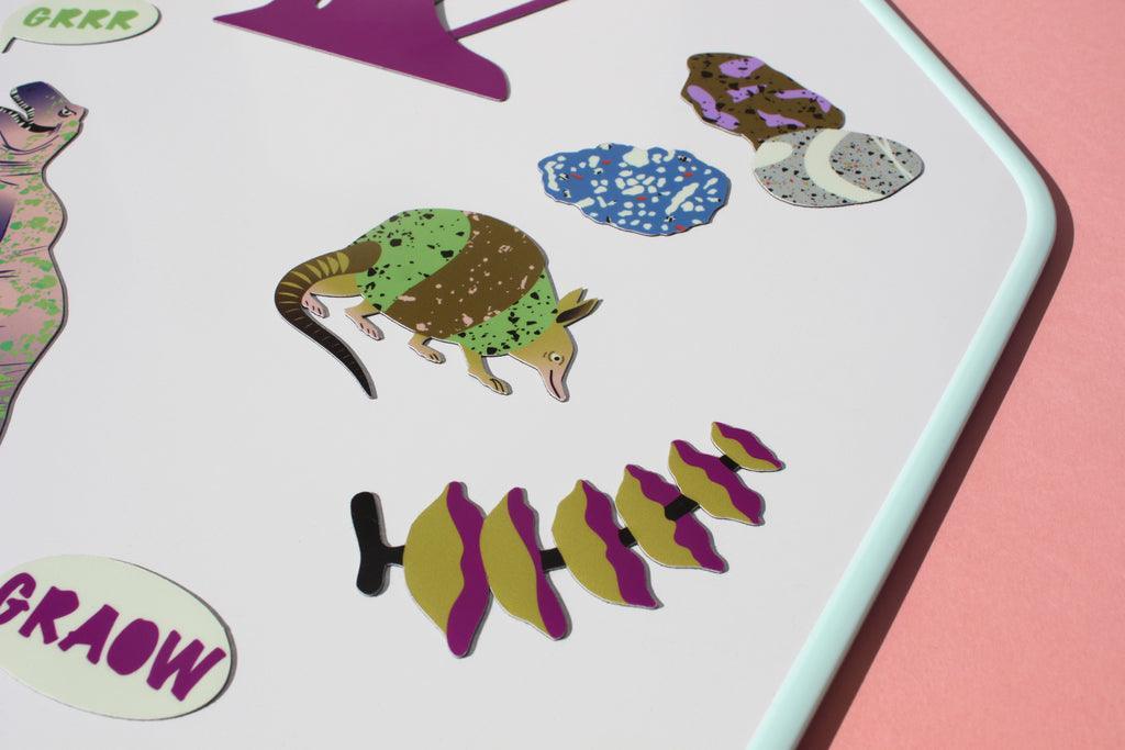 Jeu Magnetique Dinosaures Aimant Sticker Puzzle Enfant