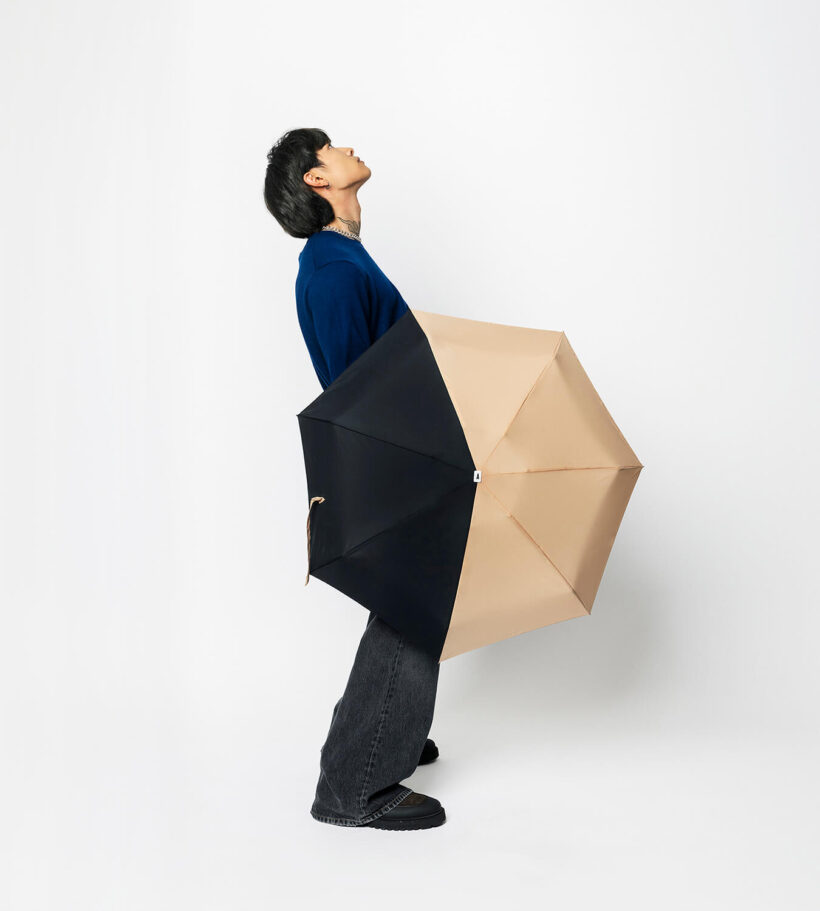 Mini Parapluie Bicolore Beige Noir Anatole Alice
